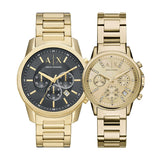 Buy Shop Armani Exchange Banks Chronograph Black Dial Gold Steel Strap Watch For Men - AX1721 USA Online