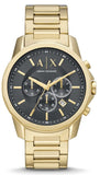Buy Shop Armani Exchange Banks Chronograph Black Dial Gold Steel Strap Watch For Men - AX1721 USA Online