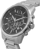 Buy Shop Armani Exchange Banks Chronograph Black Dial Silver Steel Strap Watch For Men - AX1720 USA Online