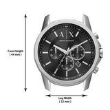 Buy Shop Armani Exchange Banks Chronograph Black Dial Silver Steel Strap Watch For Men - AX1720 USA Online