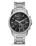 Buy Shop Armani Exchange Banks Chronograph Black Dial Silver Steel Strap Watch For Men - AX1720 USA Online