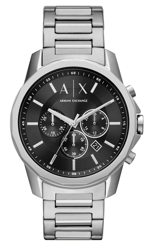 Buy Shop Armani Exchange Banks Chronograph Black Dial Silver Steel Strap Watch For Men - AX1720 USA Online