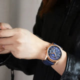 Buy Shop Armani Exchange Banks Chronograph Blue Dial Blue Leather Strap Watch For Men - AX1723 USA Online