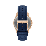 Buy Shop Armani Exchange Banks Chronograph Blue Dial Blue Leather Strap Watch For Men - AX1723 USA Online
