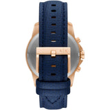 Buy Shop Armani Exchange Banks Chronograph Blue Dial Blue Leather Strap Watch For Men - AX1723 USA Online