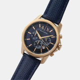 Buy Shop Armani Exchange Banks Chronograph Blue Dial Blue Leather Strap Watch For Men - AX1723 USA Online