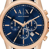 Buy Shop Armani Exchange Banks Chronograph Blue Dial Blue Leather Strap Watch For Men - AX1723 USA Online