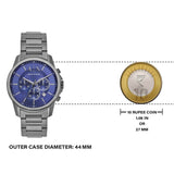 Buy Shop Armani Exchange Banks Chronograph Blue Dial Grey Steel Strap Watch For Men - AX1731 USA Online
