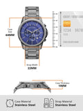 Buy Shop Armani Exchange Banks Chronograph Blue Dial Grey Steel Strap Watch For Men - AX1731 USA Online