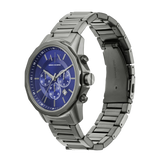 Buy Shop Armani Exchange Banks Chronograph Blue Dial Grey Steel Strap Watch For Men - AX1731 USA Online