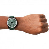 Buy Shop Armani Exchange Banks Chronograph Green Dial Green Leather Strap Watch For Men - AX1725 USA Online