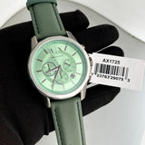 Buy Shop Armani Exchange Banks Chronograph Green Dial Green Leather Strap Watch For Men - AX1725 USA Online