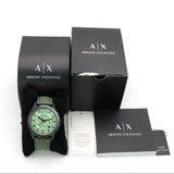Buy Shop Armani Exchange Banks Chronograph Green Dial Green Leather Strap Watch For Men - AX1725 USA Online