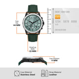 Buy Shop Armani Exchange Banks Chronograph Green Dial Green Leather Strap Watch For Men - AX1725 USA Online