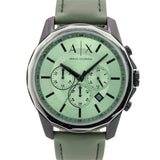 Buy Shop Armani Exchange Banks Chronograph Green Dial Green Leather Strap Watch For Men - AX1725 USA Online