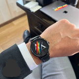 Buy Shop Armani Exchange Cayde Analog Black Dial Black Leather Strap Watch For Men - AX7120 USA Online