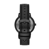 Buy Shop Armani Exchange Cayde Analog Black Dial Black Leather Strap Watch For Men - AX7120 USA Online
