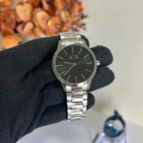 Buy Shop Armani Exchange Cayde Analog Black Dial Silver Steel Strap Watch For Men - AX2700 USA Online