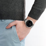 Buy Shop Armani Exchange Cayde Analog Black Dial Silver Steel Strap Watch For Men - AX2700 USA Online