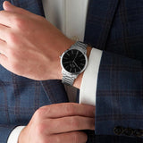 Buy Shop Armani Exchange Cayde Analog Black Dial Silver Steel Strap Watch For Men - AX2700 USA Online