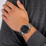 Buy Shop Armani Exchange Cayde Analog Black Dial Silver Steel Strap Watch For Men - AX2700 USA Online
