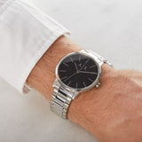 Buy Shop Armani Exchange Cayde Analog Black Dial Silver Steel Strap Watch For Men - AX2700 USA Online