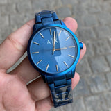 Buy Shop Armani Exchange Cayde Analog Blue Dial Blue Steel Strap Watch For Men - AX2702 USA Online