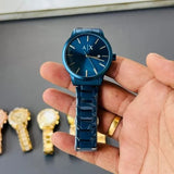 Buy Shop Armani Exchange Cayde Analog Blue Dial Blue Steel Strap Watch For Men - AX2702 USA Online