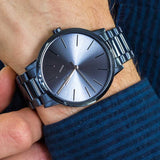 Buy Shop Armani Exchange Cayde Analog Blue Dial Blue Steel Strap Watch For Men - AX2702 USA Online