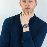 Buy Shop Armani Exchange Cayde Analog Blue Dial Blue Steel Strap Watch For Men - AX2702 USA Online