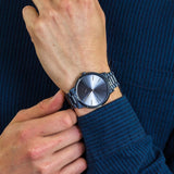 Buy Shop Armani Exchange Cayde Analog Blue Dial Blue Steel Strap Watch For Men - AX2702 USA Online