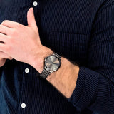 Buy Shop Armani Exchange Cayde Analog Grey Dial Grey Steel Strap Watch For Men - AX2722 USA Online