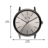 Buy Shop Armani Exchange Cayde Analog Grey Dial Grey Steel Strap Watch For Men - AX2722 USA Online