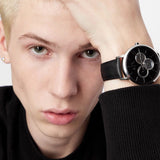 Buy Shop Armani Exchange Cayde Chronograph Black Dial Black Leather Strap Watch for Men - AX2745 USA Online