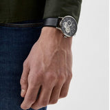 Buy Shop Armani Exchange Cayde Chronograph Black Dial Black Leather Strap Watch for Men - AX2745 USA Online