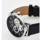 Buy Shop Armani Exchange Cayde Chronograph Black Dial Black Leather Strap Watch for Men - AX2745 USA Online