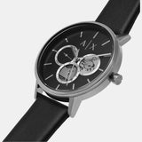Buy Shop Armani Exchange Cayde Chronograph Black Dial Black Leather Strap Watch for Men - AX2745 USA Online