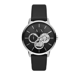 Buy Shop Armani Exchange Cayde Chronograph Black Dial Black Leather Strap Watch for Men - AX2745 USA Online