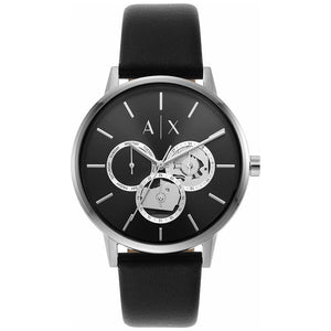 Buy Shop Armani Exchange Cayde Chronograph Black Dial Black Leather Strap Watch for Men - AX2745 USA Online