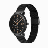 Buy Shop Armani Exchange Cayde Chronograph Black Dial Black Mesh Strap Watch For Men - AX2716 USA Online