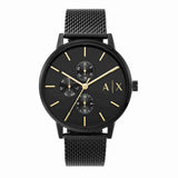 Buy Shop Armani Exchange Cayde Chronograph Black Dial Black Mesh Strap Watch For Men - AX2716 USA Online