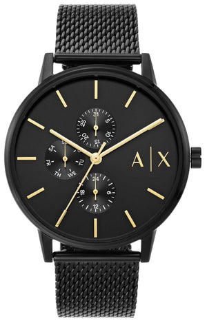 Buy Shop Armani Exchange Cayde Chronograph Black Dial Black Mesh Strap Watch For Men - AX2716 USA Online
