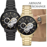 Buy Shop Armani Exchange Cayde Chronograph Black Dial Black Steel Strap Watch for Men - AX2748 USA Online