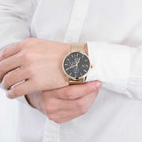 Buy Shop Armani Exchange Cayde Chronograph Black Dial Gold Mesh Strap Watch For Men - AX2715 USA Online
