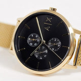 Buy Shop Armani Exchange Cayde Chronograph Black Dial Gold Mesh Strap Watch For Men - AX2715 USA Online