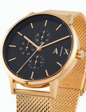 Buy Shop Armani Exchange Cayde Chronograph Black Dial Gold Mesh Strap Watch For Men - AX2715 USA Online