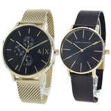 Buy Shop Armani Exchange Cayde Chronograph Black Dial Gold Mesh Strap Watch For Men - AX2715 USA Online