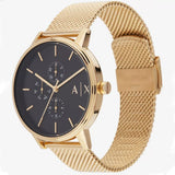 Buy Shop Armani Exchange Cayde Chronograph Black Dial Gold Mesh Strap Watch For Men - AX2715 USA Online