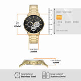 Buy Shop Armani Exchange Cayde Chronograph Black Dial Gold Steel Strap Watch for Men - AX2747 USA Online