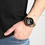 Buy Shop Armani Exchange Cayde Chronograph Black Dial Gold Steel Strap Watch for Men - AX2747 USA Online